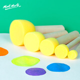 蒙玛特（MontMarte）儿童早教印章海绵笔刷滚筒涂颜料工具手指画DIY绘画画刷圆形刷5件套PNX021美育工具