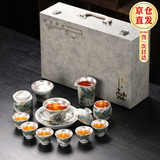 讲茗堂999鎏纯银功夫茶具套装送礼物品高档领导长辈退休乔迁实用男生日 青龙茶具12头-次日达