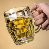 惠寻玻璃杯方形玻璃杯水杯创意情侣咖啡杯马克杯办公室水杯威士忌酒杯 菠萝啤酒杯