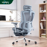 恋树（LIANSHU） L1电脑椅家用 人体工学椅子 办公椅可躺 老板椅 转椅 撑腰电竞椅 灰色凌云版(6D扶手)网布版+脚托
