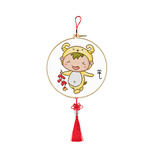 春天十字绣十二生肖新款小件猪宝宝手工简单线绣小幅小型挂件礼物 生态棉羊宝宝1225尺寸37*37