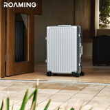 漫游轻音行李箱铝框PC拉杆箱大容量旅行箱包登机箱密码箱子男女 太空银 26英寸 黄金尺寸托运箱45万销量