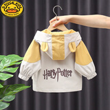 G.duck宝宝春秋风衣外套新款1-3岁儿童衣服洋气0婴儿童装冲锋*衣潮 黄色 110 cm