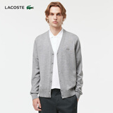 LACOSTE法国鳄鱼男装时尚简约v领羊毛针织开衫毛衣|AH5665 YRD/灰色 L 5/180