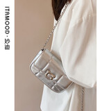 妙迪高级质感百搭单肩斜挎包牛皮女包通勤链条小方包生日礼物