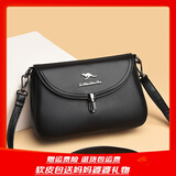 晶轼包包女包2025新款软皮单肩包女士休闲百搭中老年妈妈包斜挎包小包 黑色