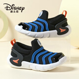 迪士尼（Disney）男女童毛毛虫一脚蹬童鞋中大童春秋透气运动鞋 黑色/宝蓝  30 