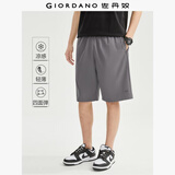 佐丹奴凉感短裤男黑科技梭织四面弹印花松紧腰薄款五分裤01103303