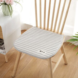 南柯一梦坐垫地上纯棉椅垫透气四季通用防滑办公坐垫电脑椅子垫夏季餐椅垫 4只装马蹄形绑带款（浅灰全棉）