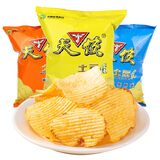 天使 麻辣+烧烤+原味薯片土豆片 特产休闲零食小吃混合装100g*3袋