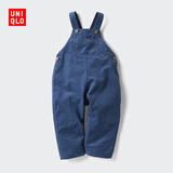 优衣库婴幼儿宝宝灯芯绒背带裤/长裤休闲裤子25新款484973 67 海蓝色 90