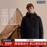 京东京造冬季短款连帽滑雪羽绒服户外派克服加厚保暖外套男 黑色 S