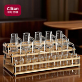 CLITON白酒杯分酒器100ml酒具套装二两杯分酒壶烈酒杯收纳架10壶10杯