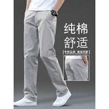 以纯（YISHion）春秋休闲裤男士宽松直筒浅灰色男士2025夏季高端商务大码长裤子男 6602浅灰色 常规 31 【腰围2尺4】