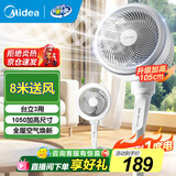 美的（Midea）空气循环扇电风扇落地扇立式轻音节能家用风扇低噪大风量转页扇卧室宿舍摇头循环轻羽扇国家补贴 【整屋循环 四季可用】FGA24TS