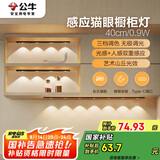 公牛（BULL）感应猫眼橱柜灯磁吸充电山丘光效展柜玄关氛围小夜灯 黑40cm三色
