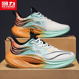 回力男鞋网面运动鞋男春夏透气跑步鞋男百搭鞋子男 白绿桔网面款 40