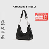 CHARLIE&KELLI CK品牌包包女包小众链条简约腋下包女士斜挎单肩包送女生日礼物 黑色【京仓配送 赠礼袋+贺卡】