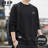JEEP SPIRIT吉普卫衣男春季圆领长袖T恤男宽松套头上衣修身打底衫男装XL