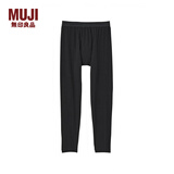 无印良品（MUJI）男式 使用了棉的冬季内衣 长紧身裤 男士秋裤保暖秋季款 69AA455  黑色 L (175/88A)