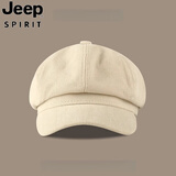 JEEP SPIRIT英伦复古灯芯绒八角帽女遮阳帽子日系文艺百搭报童蓓蕾贝雷帽男潮 CRdm-灯芯绒八角-米色 M (55-59cm)一般均可戴