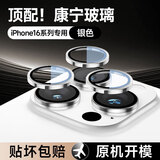 酷乐锋苹果16系列【康宁镜头膜】适用iPhone16ProMax后摄像头盖16pro手机保护膜全包贴膜高清镜-银色