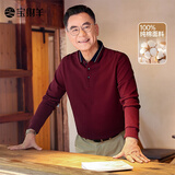 宝财羊爸爸春秋装纯棉长袖t恤男婚宴季polo衫中老年人男装本命年上衣服