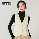 雅鹿2025冬季新款轻薄羽绒马甲女背心内胆保暖短款修身内穿贴身马夹 珍珠白 2XL