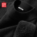 名创优品（MINISO）加绒毛衣男秋冬不易起球加厚保暖内搭打底衫男士线衣半高领针织衫 【一体绒半高领】黑色 XL 180(体重140-160斤)