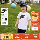 NIKE  3BRAND 耐克男女童纯棉短袖T恤+短裤2件套装夏季新款短袖套装 正黑色 120 /60 【建议身高110-116cm】