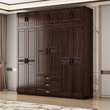 百裕达新中式紫金檀实木衣柜家具衣柜床全套一整套家用卧室衣厨 四门136.5cm衣柜  免费送装