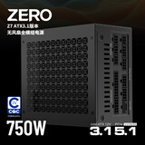 长城（Great Wall）额定750W ZERO7无风扇旗舰电源（CQCⅣ级钛金级能效94%/ATX3.1/PCIe5.1/大单路/全电压/全模组）