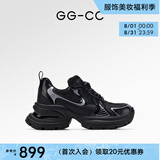 GG-CC【明星同款】月落星河银色厚底老爹鞋女2023秋季新款G23X4317 黑色 皮面 36