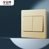公牛（BULL）墙壁开关 G07系列 二开单控开关 86型面板G07K211C(U6) 香槟金