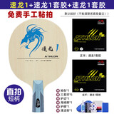 双鱼（DOUBLE FISH）速龙1乒乓球拍底板专业比赛快攻弧圈7层纯木横拍直板专业乒乓球板 【直拍】速龙1+速龙蓝海绵+速龙蓝海绵
