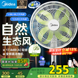 美的（Midea）【幸运草安睡1S】一级能效直流变频声控电风扇家用遥控卧室静音落地扇台式桌面抗菌大风力转页扇