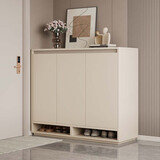 立太实木鞋柜门口入户柜收纳柜一体靠墙玄关柜家用门口楼道柜子储物柜 升级加高6层款：90x32x122【实木生态板】 约放22-27双