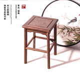 李氏明株 红木家具 非洲鸡翅木（学名非洲崖豆木）圆角家用方凳 实木凳子 换鞋凳 餐凳 餐椅原木 面板.26*26 高度.36