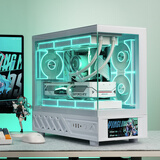 半岛铁盒（PADO）应龙沧溟屏显版 白色M-ATX主板游戏电脑台式机箱/支持360水冷/带6吋LCD副屏/270°海景房/5090显卡