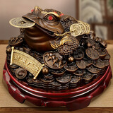 吉善堂全铜金蟾招财摆件复古客厅办公室桌面装饰品公司店铺乔迁开业礼品 特大号紫铜色描金款