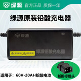 绿源（Luyuan）绿源电动车充电器原装铅酸电瓶车充电器电瓶车冲电器原厂全新配件 新款一灯：60V-20AH-新国标插头