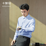 十如仕衬衫男长袖高端白衬衣纯棉高支免烫抗皱商务休闲正装  301 浅蓝色常规版 均码 42/87【180/100A】