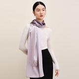 万事利真丝丝巾桑蚕丝女苏绣刺绣长巾披肩送妈妈生日礼物女士轻奢礼盒