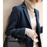 罗蒙2025春秋新款收腰气质西装外套设计感小众显瘦休闲感西服女潮 蓝色-1 234款 2XL 建议110-120斤