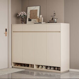 立太实木鞋柜门口入户柜收纳柜一体靠墙玄关柜家用门口楼道柜子储物柜 加抽屉5层款：120x32x124cm【实木生态板】约放28-30双