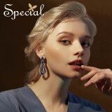 special欧美时尚饰品S925银针轻奢复古耳钉女耳饰养耳洞耳环个性 蓝色标准耳钉款