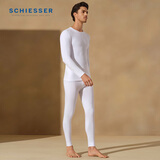 舒雅（Schiesser）7A抗菌男士圆领保暖内衣氨基酸保暖套装 白色 M