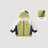 巴厘小猪儿童外套春秋季男童连帽外衣女童开衫卫衣超萌可爱秋装宝宝上衣 草绿【常规款】 80