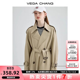 VEGA CHANG风衣女中长款2025秋季知识分子大衣小个子英伦风外套 摩卡棕 S
