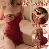 洛蔓希 性感情趣内衣 透明蕾丝诱惑睡裙吊带睡衣短裙 居家服女情趣套装